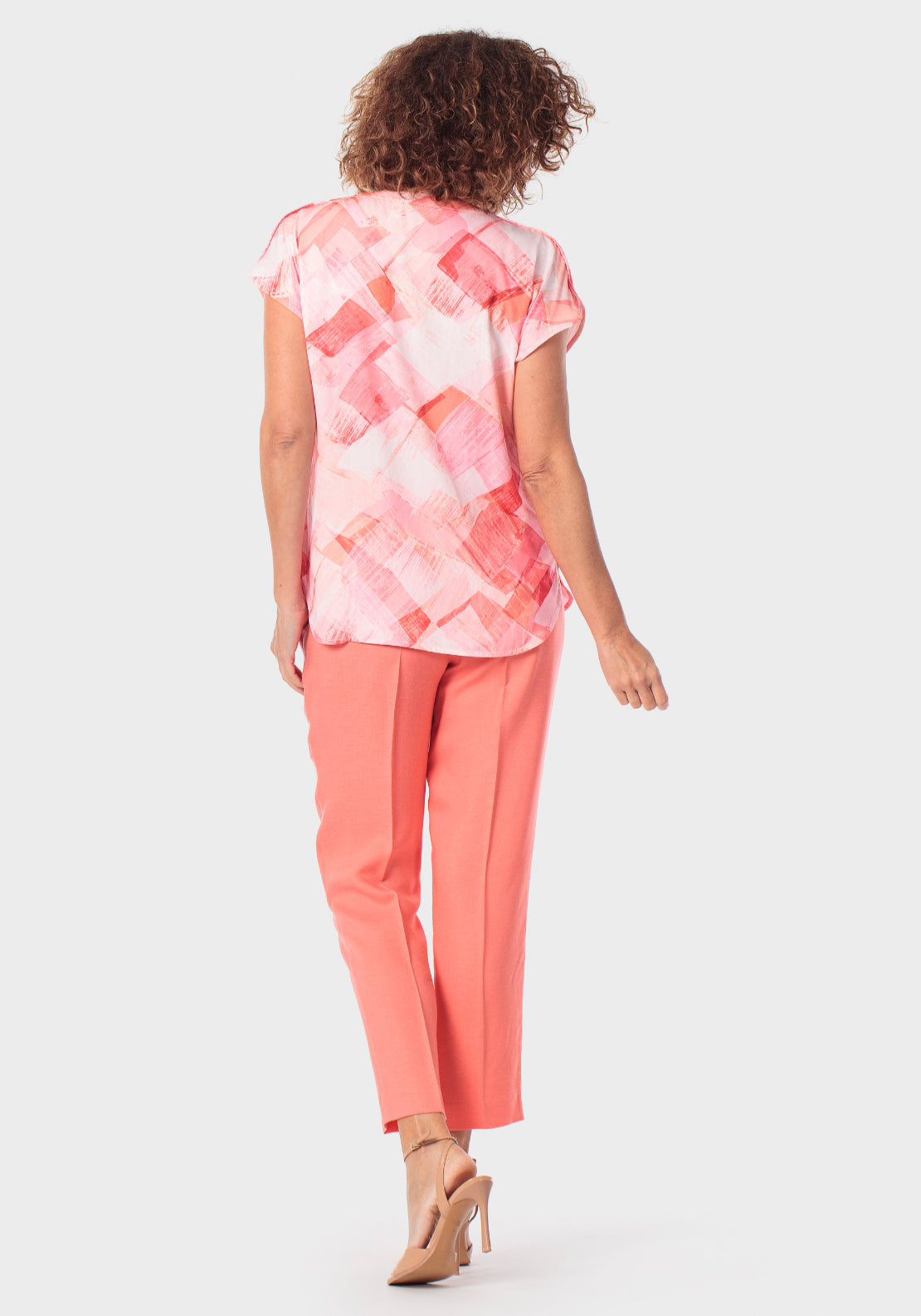Abstract Print Blouse - Red