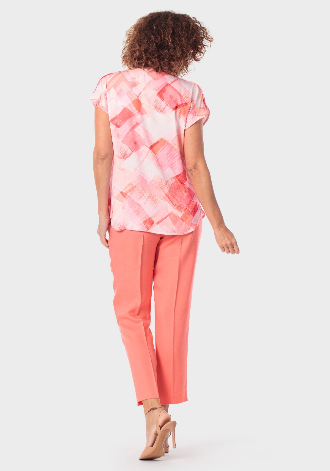 Abstract Print Blouse - Red