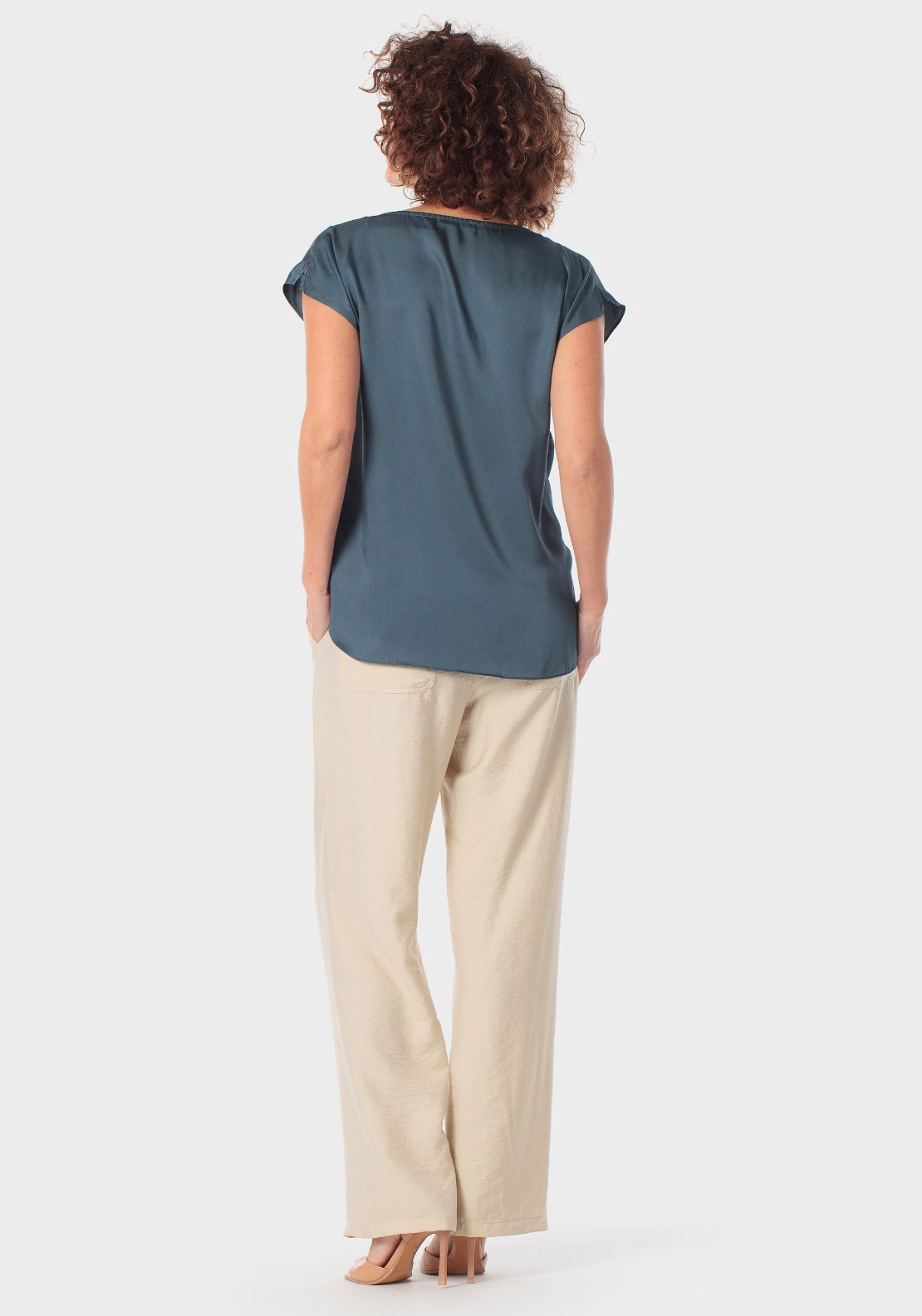 Blouse With Zipper - Blue