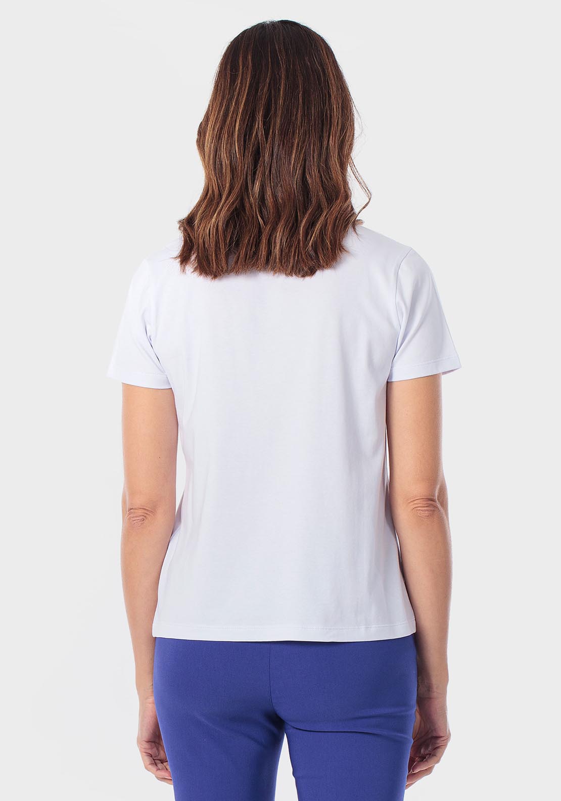 Basic T-Shirt With Gemstones - White