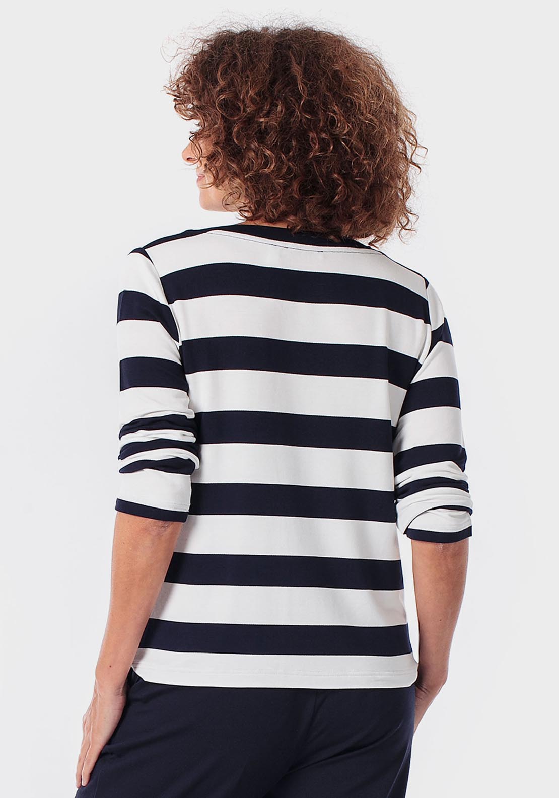 Striped T-Shirt With Sequins - Blue Navy