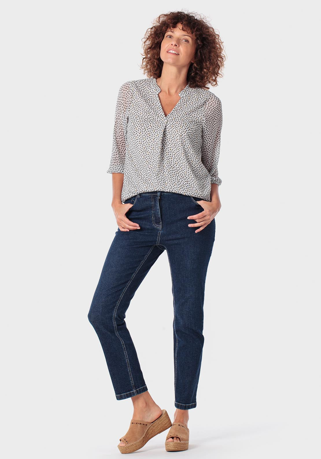 Printed Blouse - Green Khaki