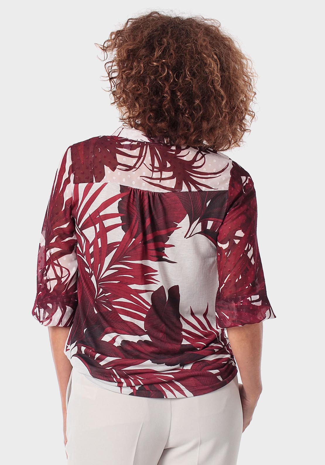 Printed Plumetti Blouse - Red