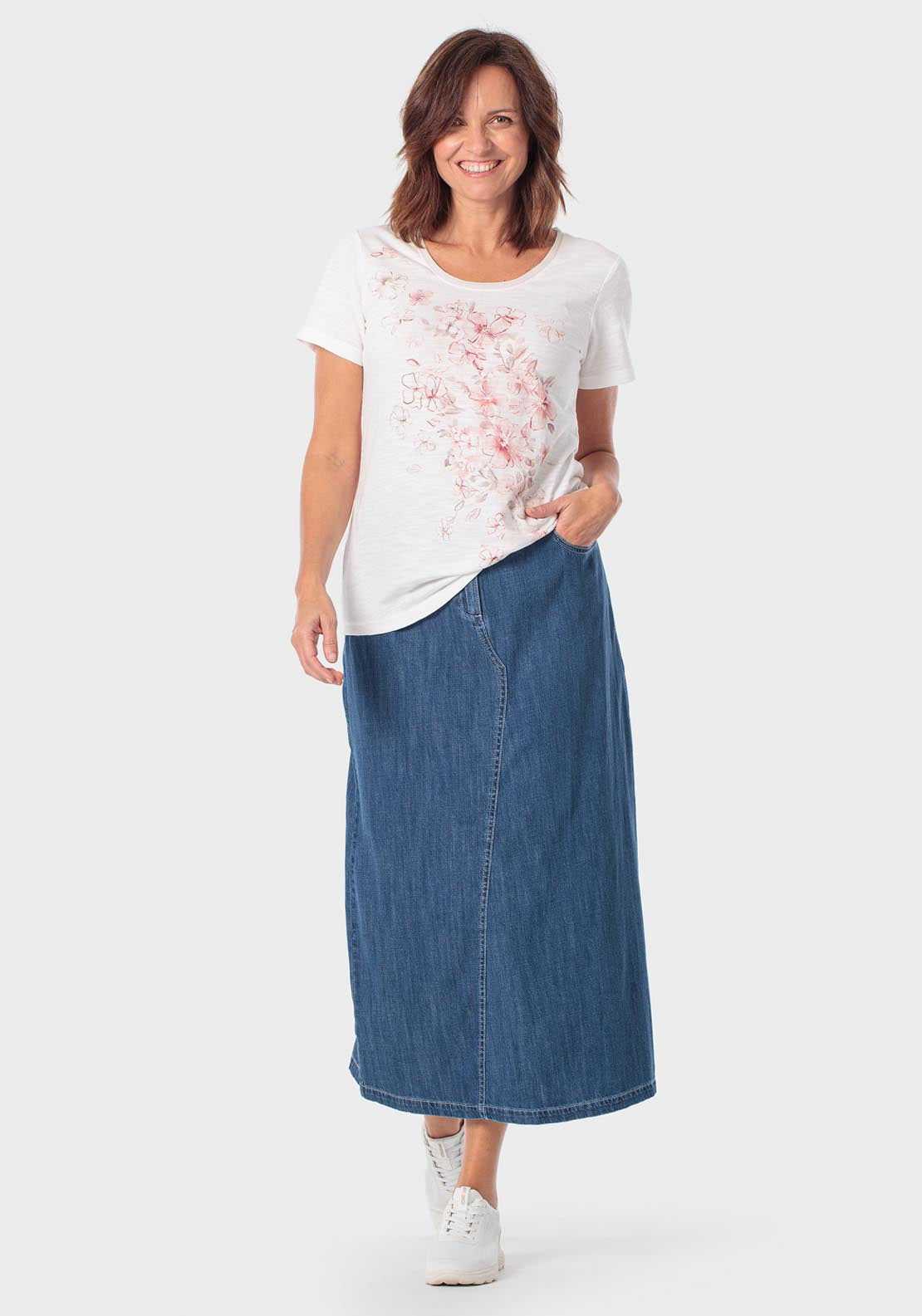 Cotton Floral Print T-Shirt - Pink Sorbet