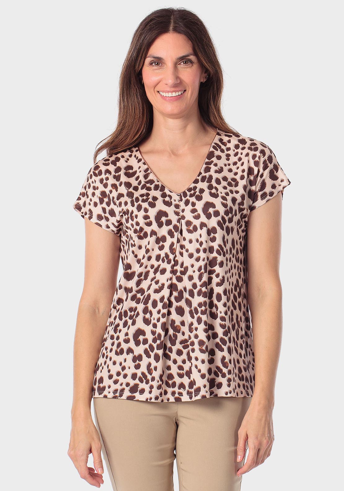 Animal Print T-Shirt - Brown Chocolate