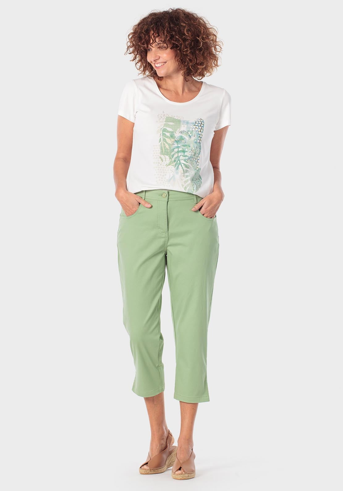 Tropical Print T-Shirt - White Talc
