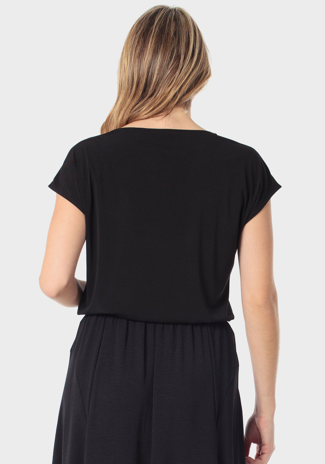 Shoulder Embellished T-Shirt - Black