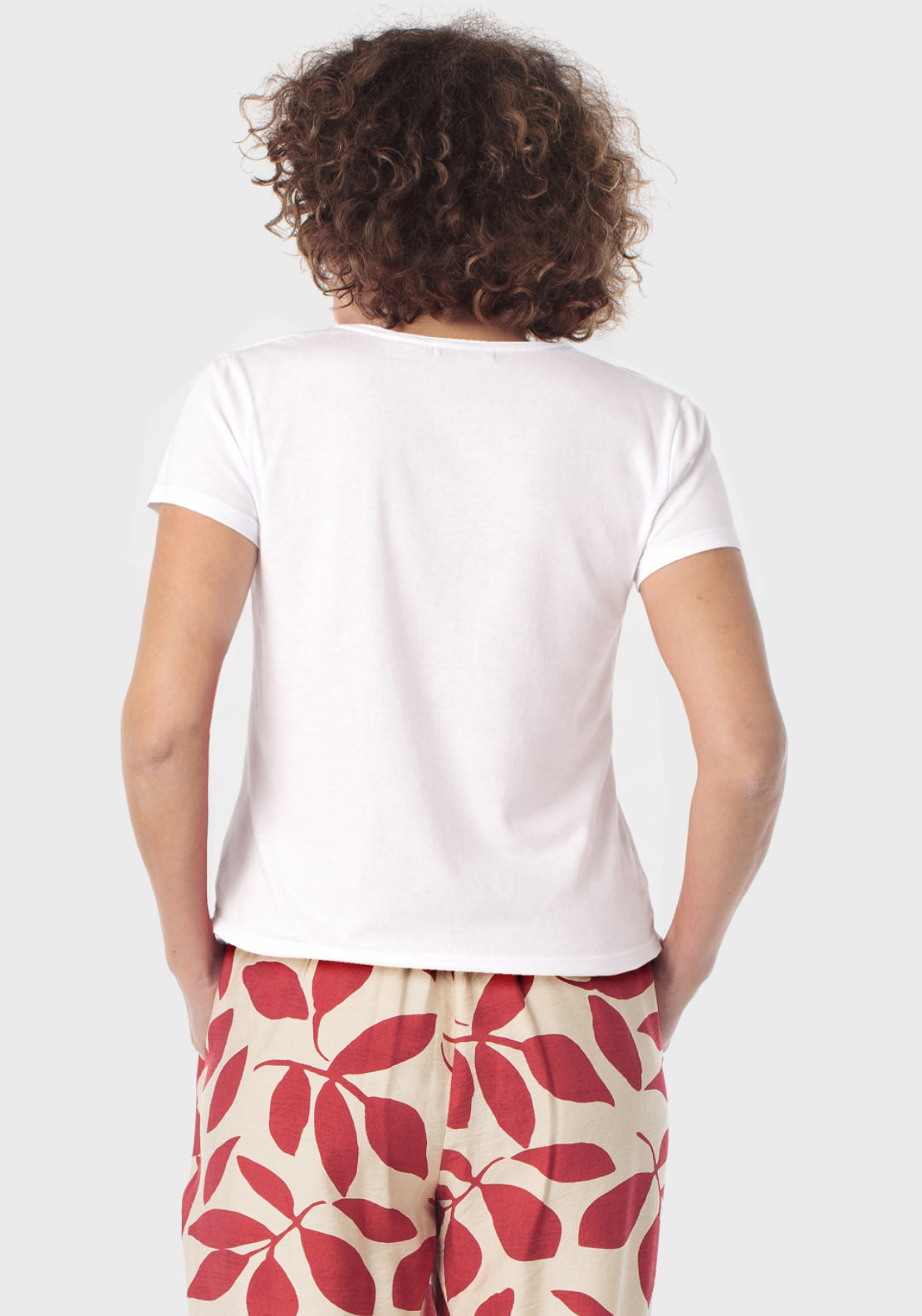 Embroidered Round Neck T-Shirt - White