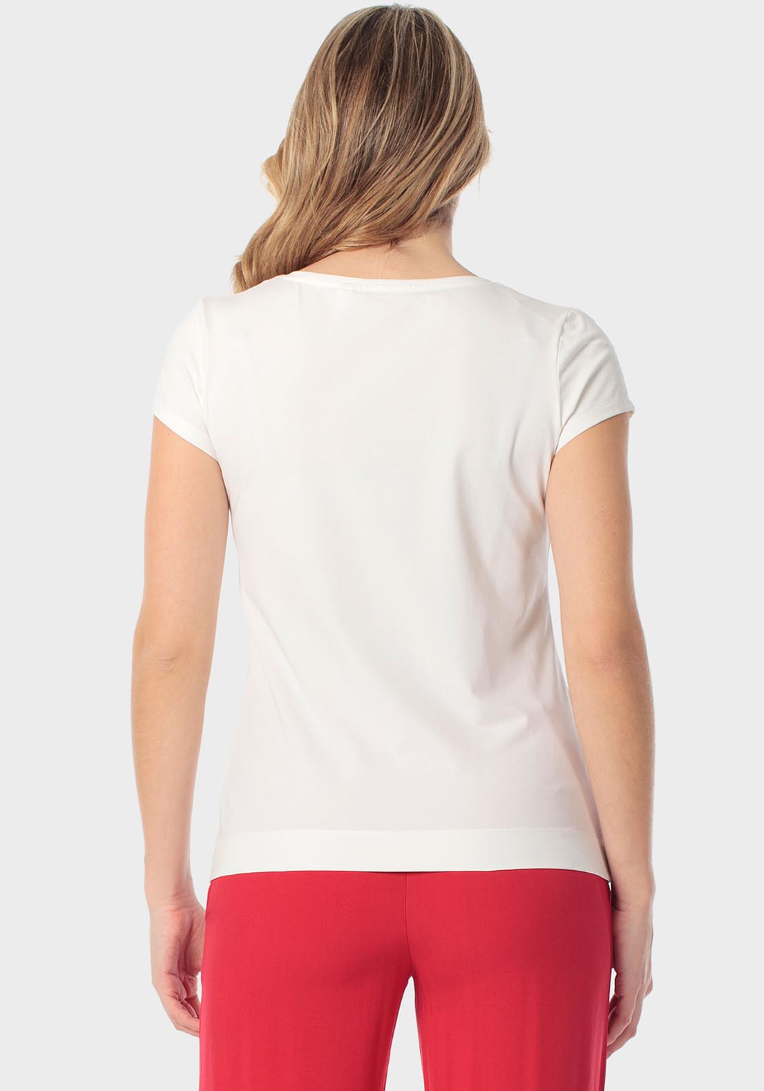 Punt Roma V-Neck Print T-Shirt - Red 2 Shaws Department Stores