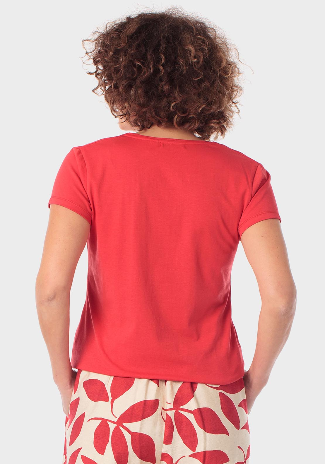 Punt Roma Gemstone Detail T-Shirt - Red 2 Shaws Department Stores