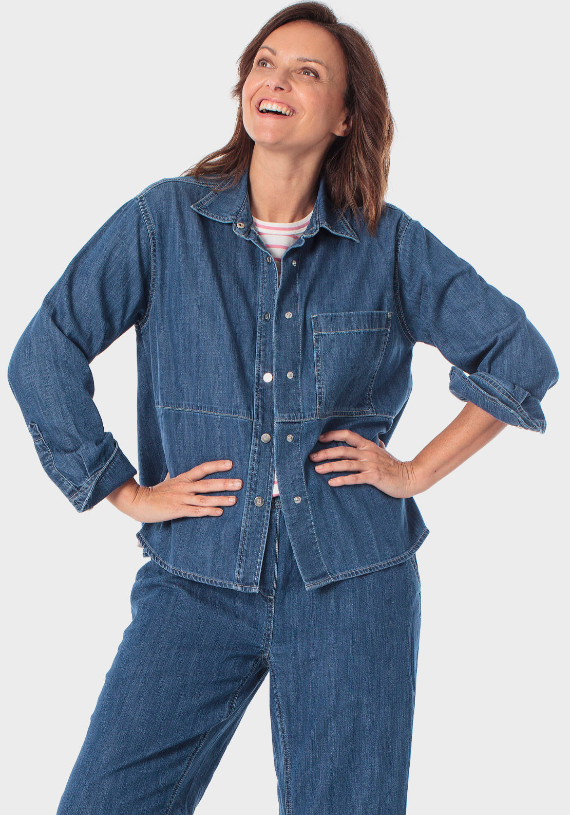 Denim Shirt Jacket - Blue Denim