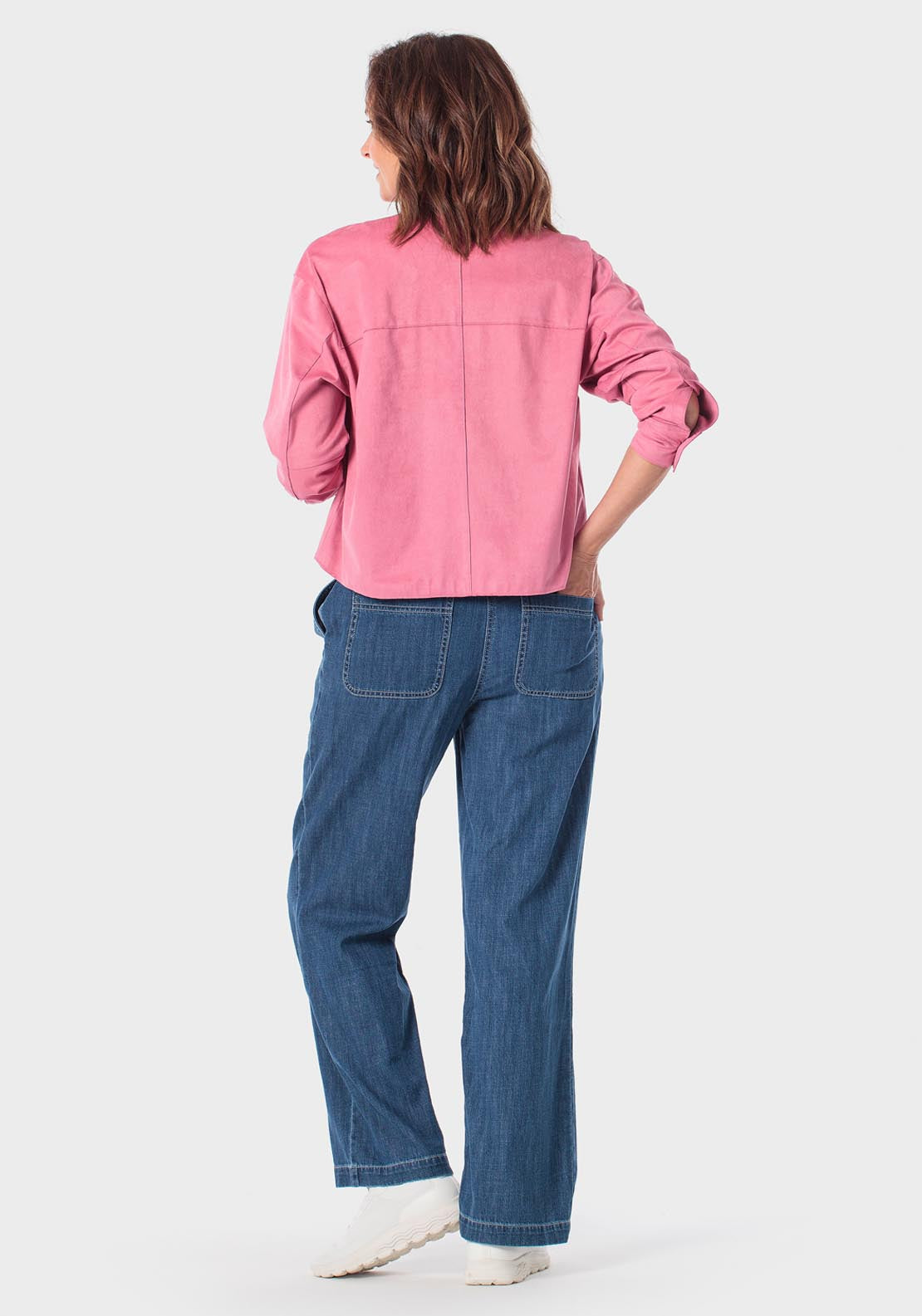 Suede Pockets Jacket - Pink Sorbet