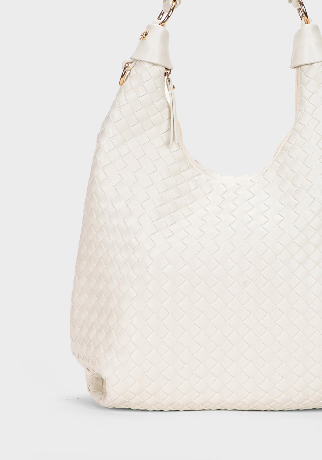 Braided Bag - White Talc