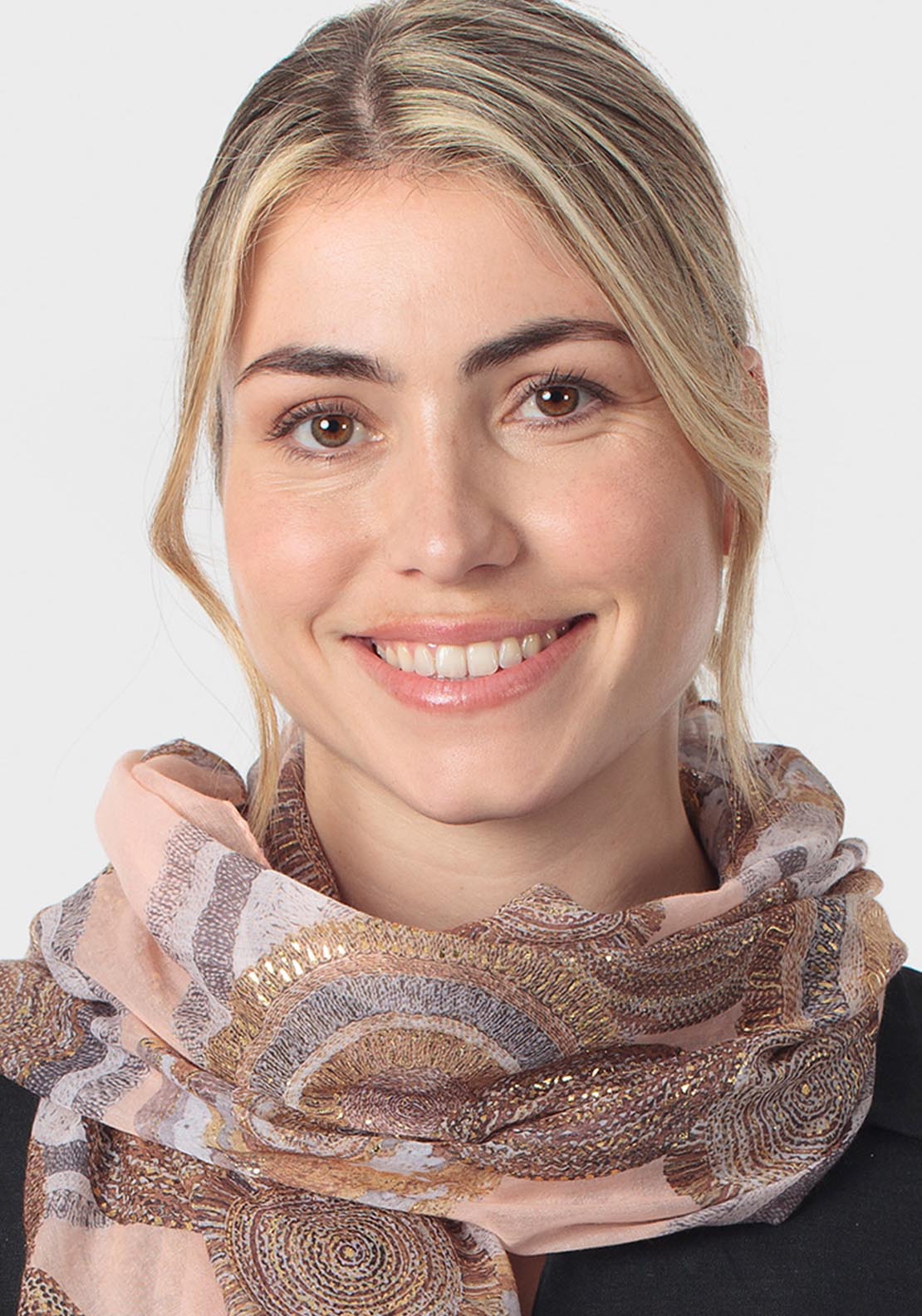 Oriental Print Scarf - Pink Nude