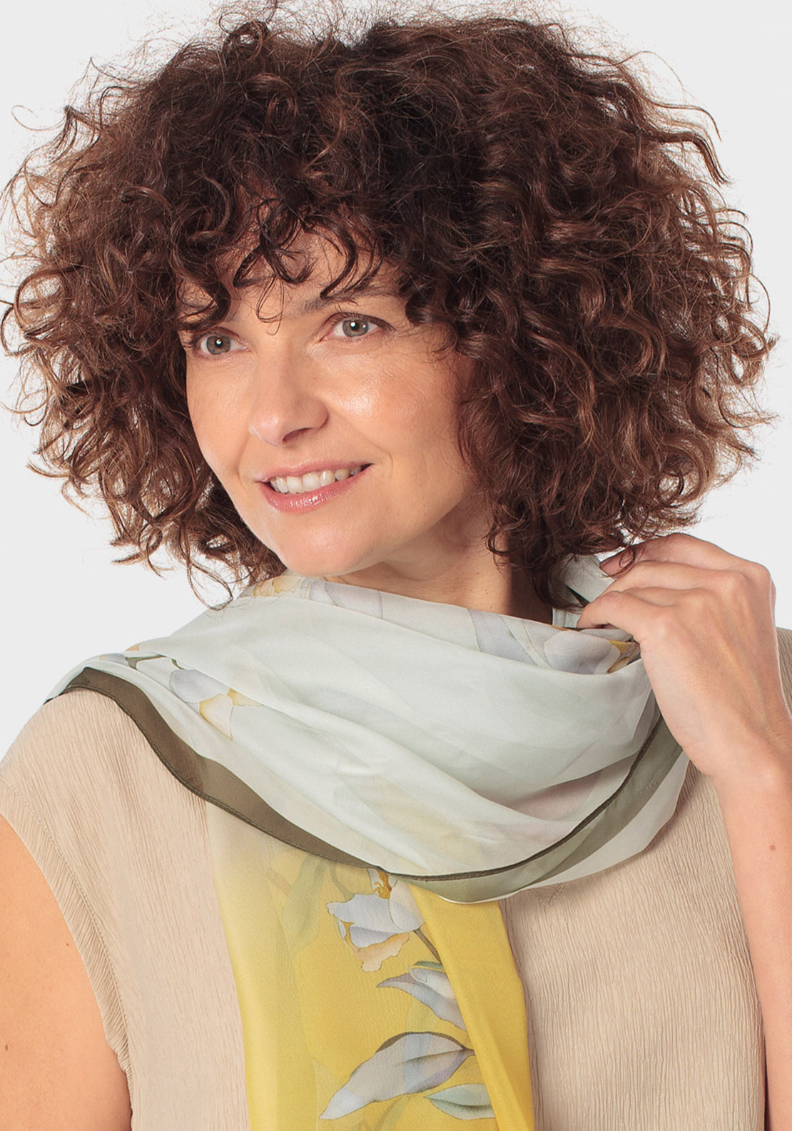 Floral Tulip Scarf - Yellow