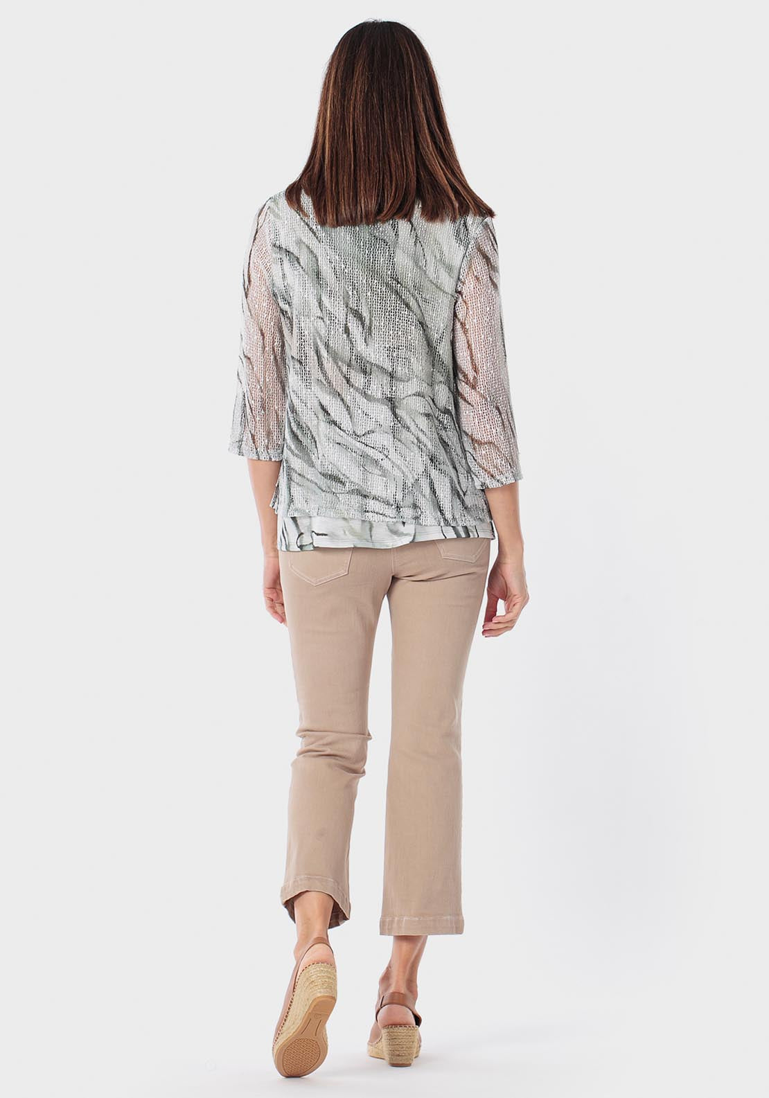 Mesh Faux Twinset - Green Khaki
