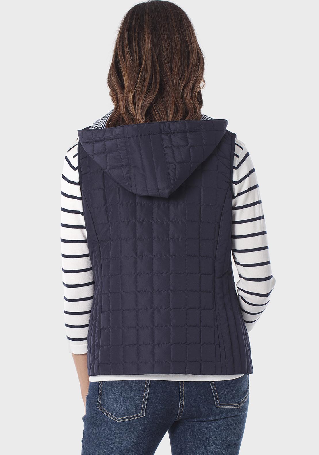 Hooded Waistcoat - Blue Navy