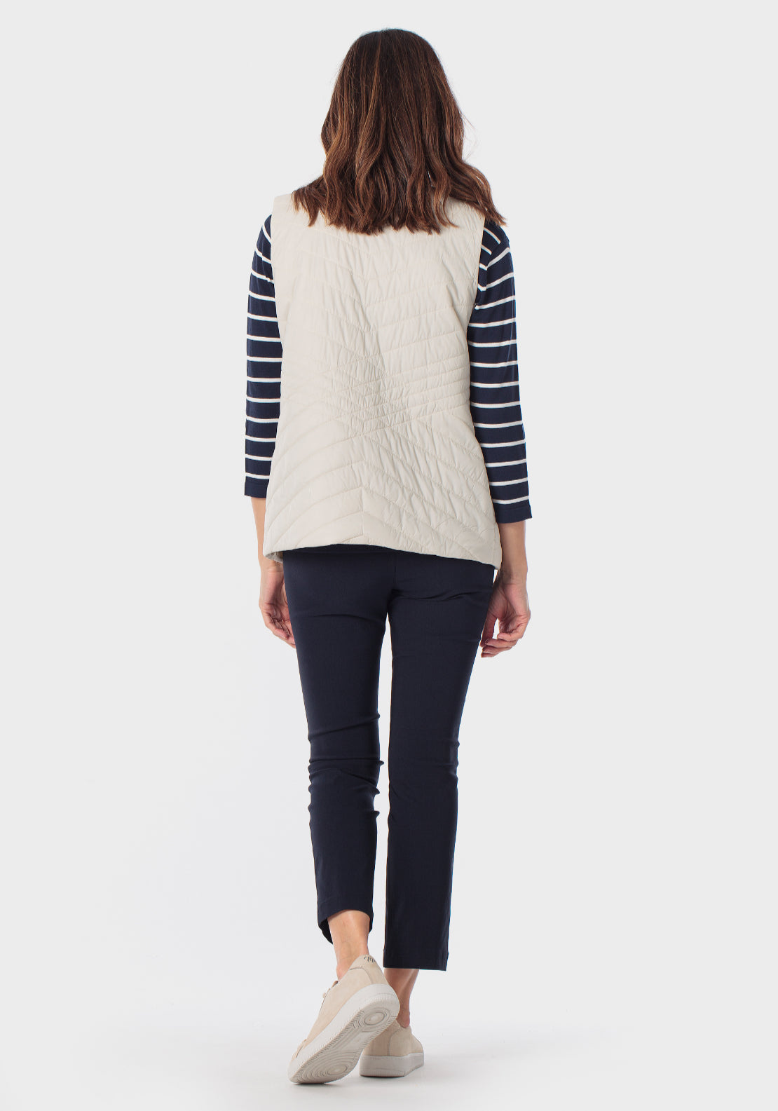 Light Puffer Gilet With Zip Pockets - Beige