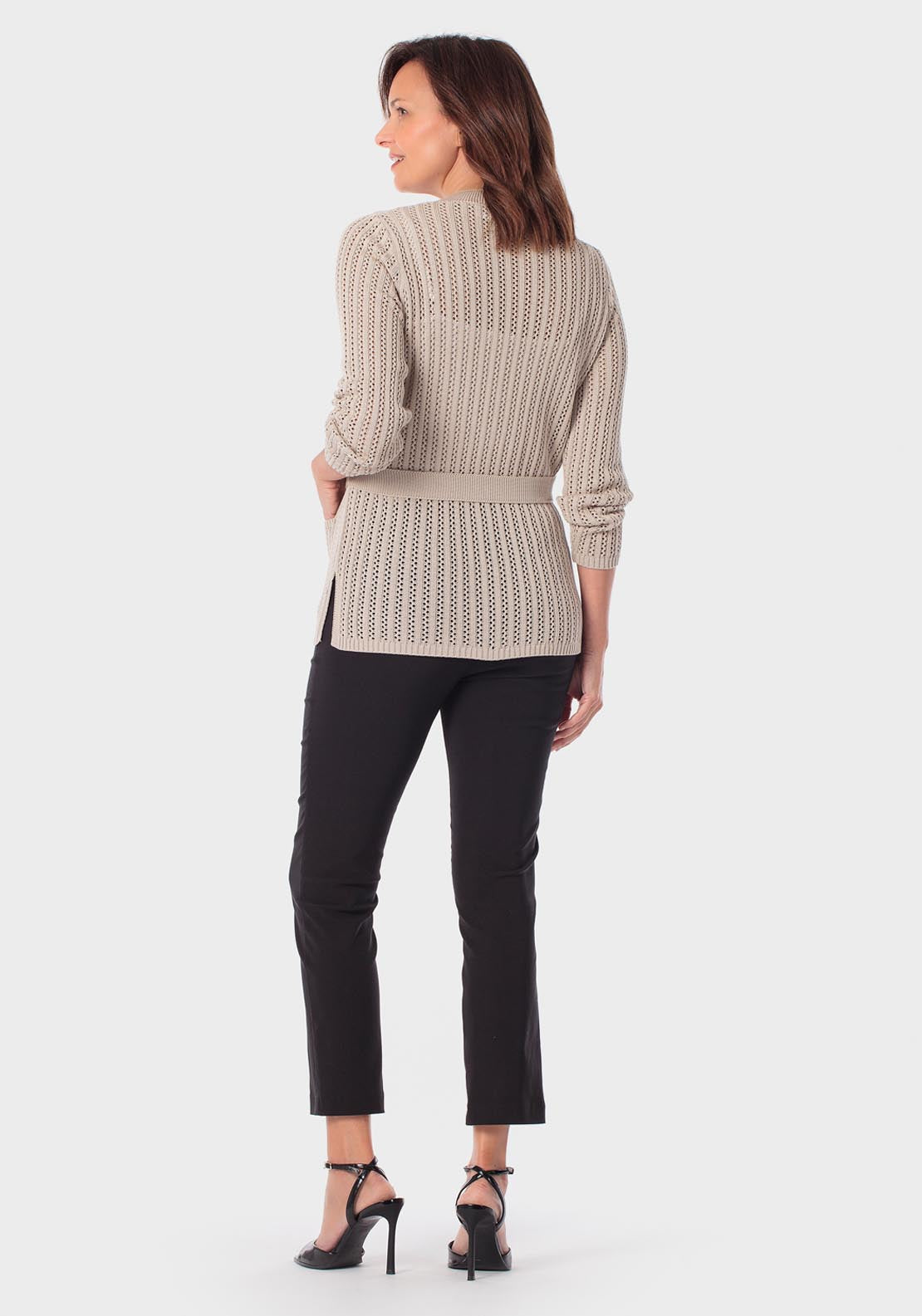 Belted Cardigan - Beige