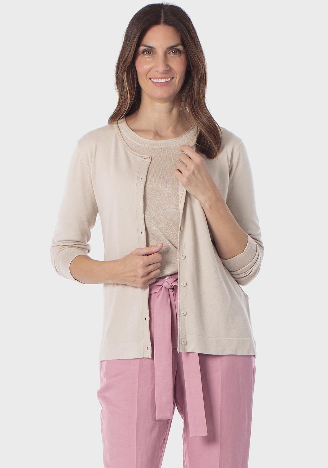 Metallic Thread Jacket - Beige