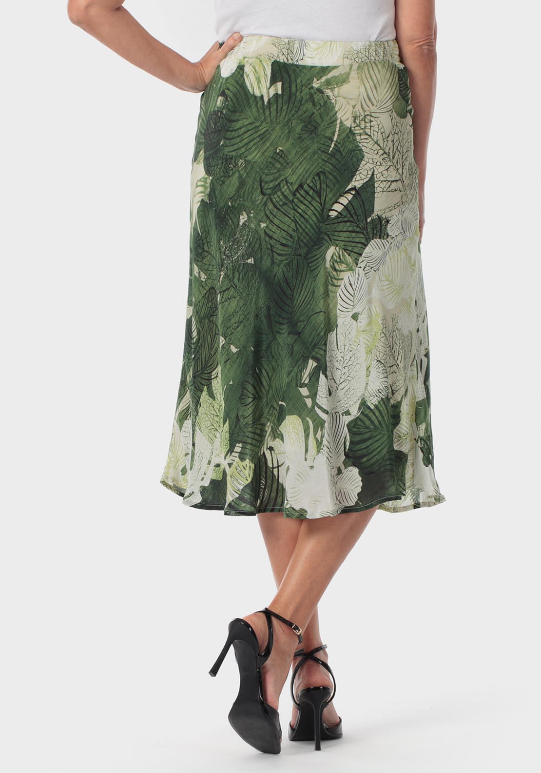 Leaf Print Skirt - Green Forest