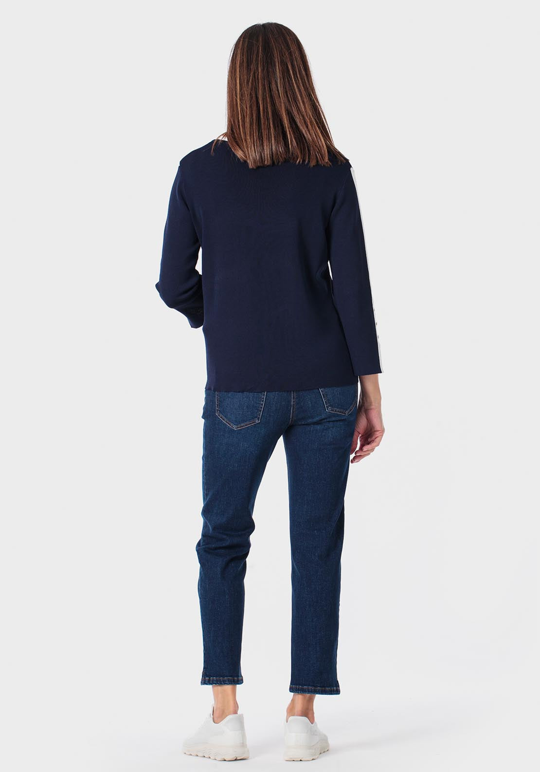 Round Neck Sweater - Blue Navy