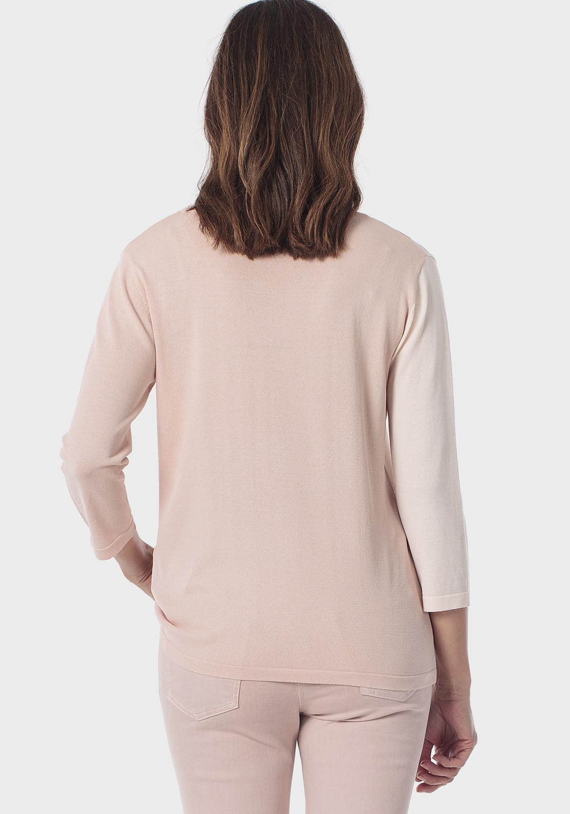 Rhinestone Intarsia Sweater - Pink Nude