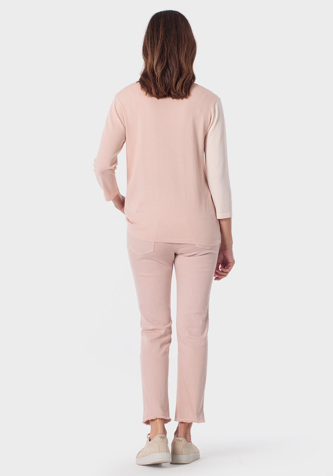 Rhinestone Intarsia Sweater - Pink Nude