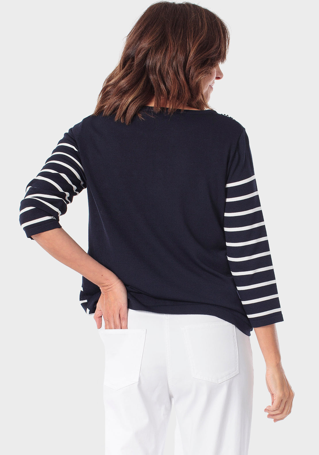 Striped Sweater - Navy