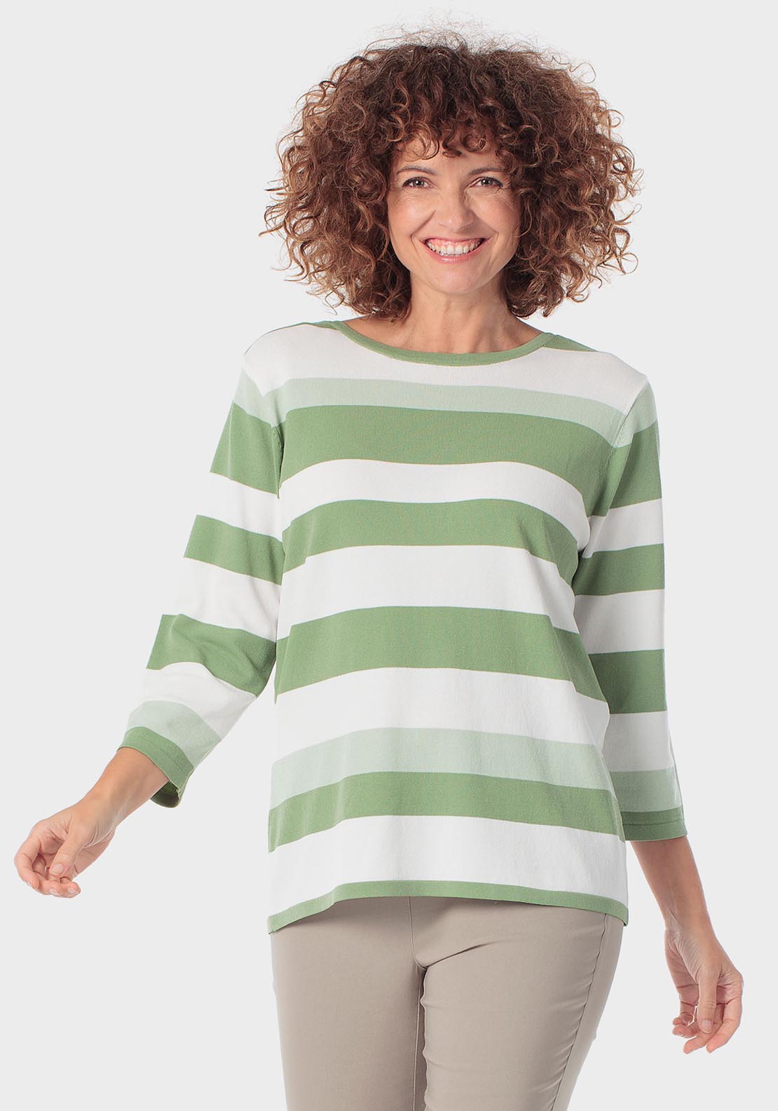 Striped Sweater - Green Forest