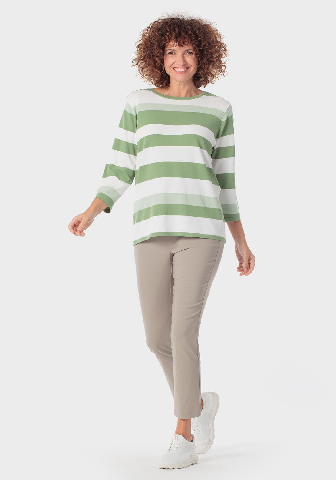 Striped Sweater - Green Forest