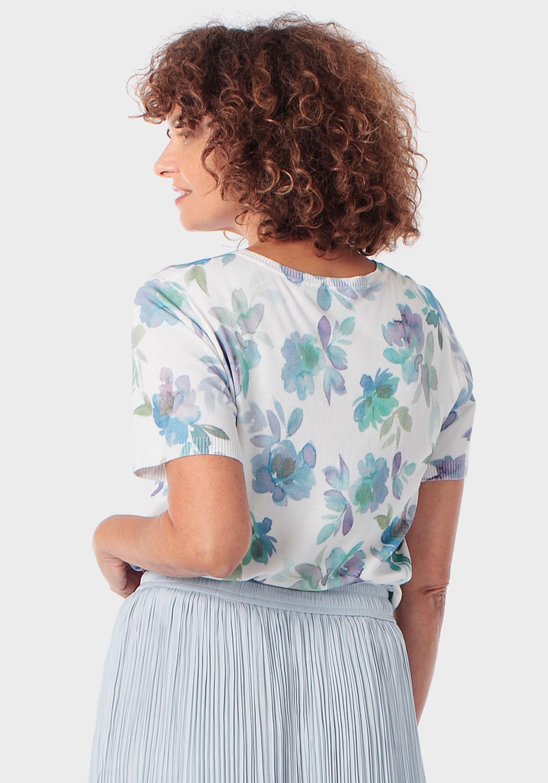 Printed Sweater - Green Aquamarine