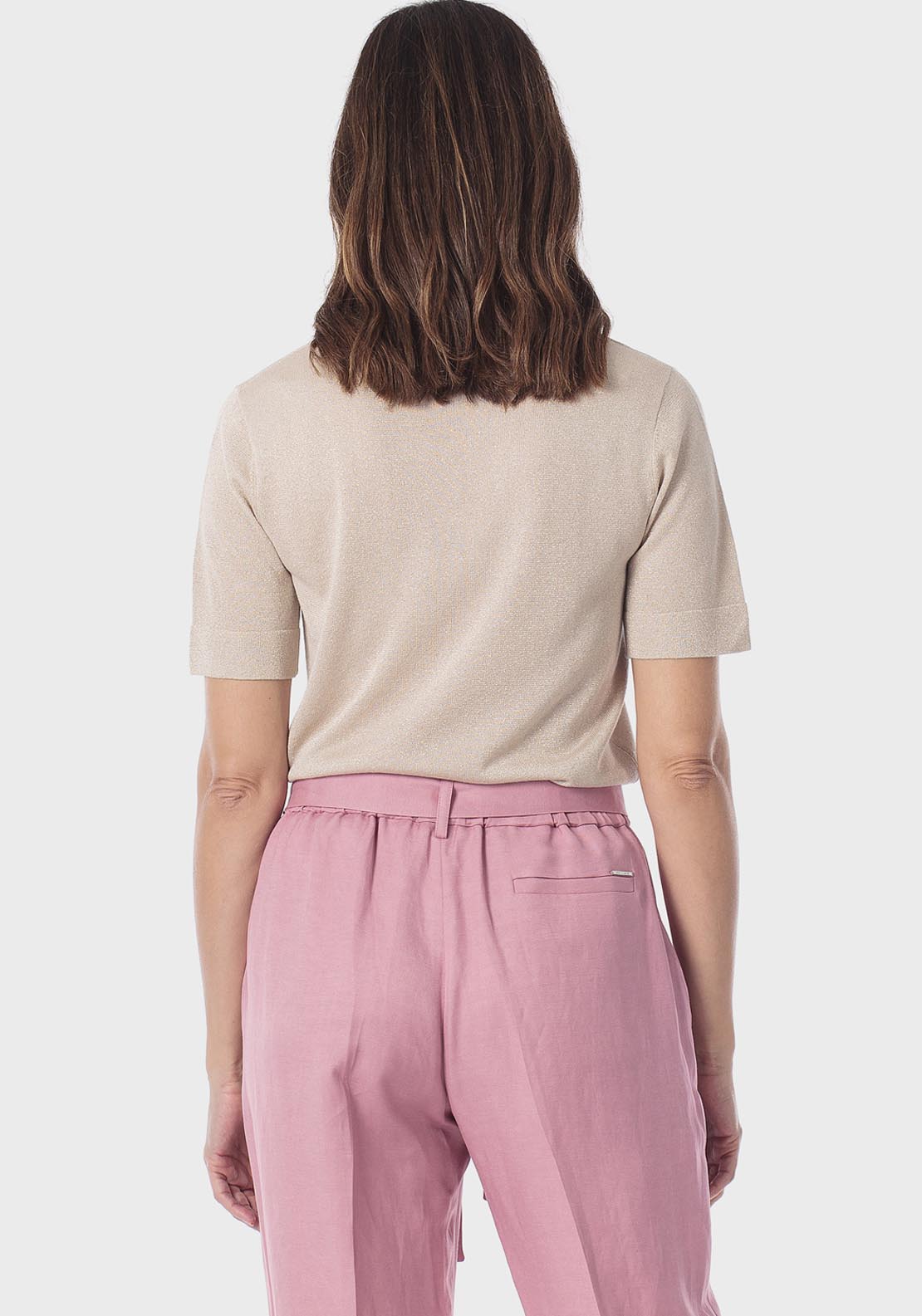 Metallic Thread Sweater - Beige