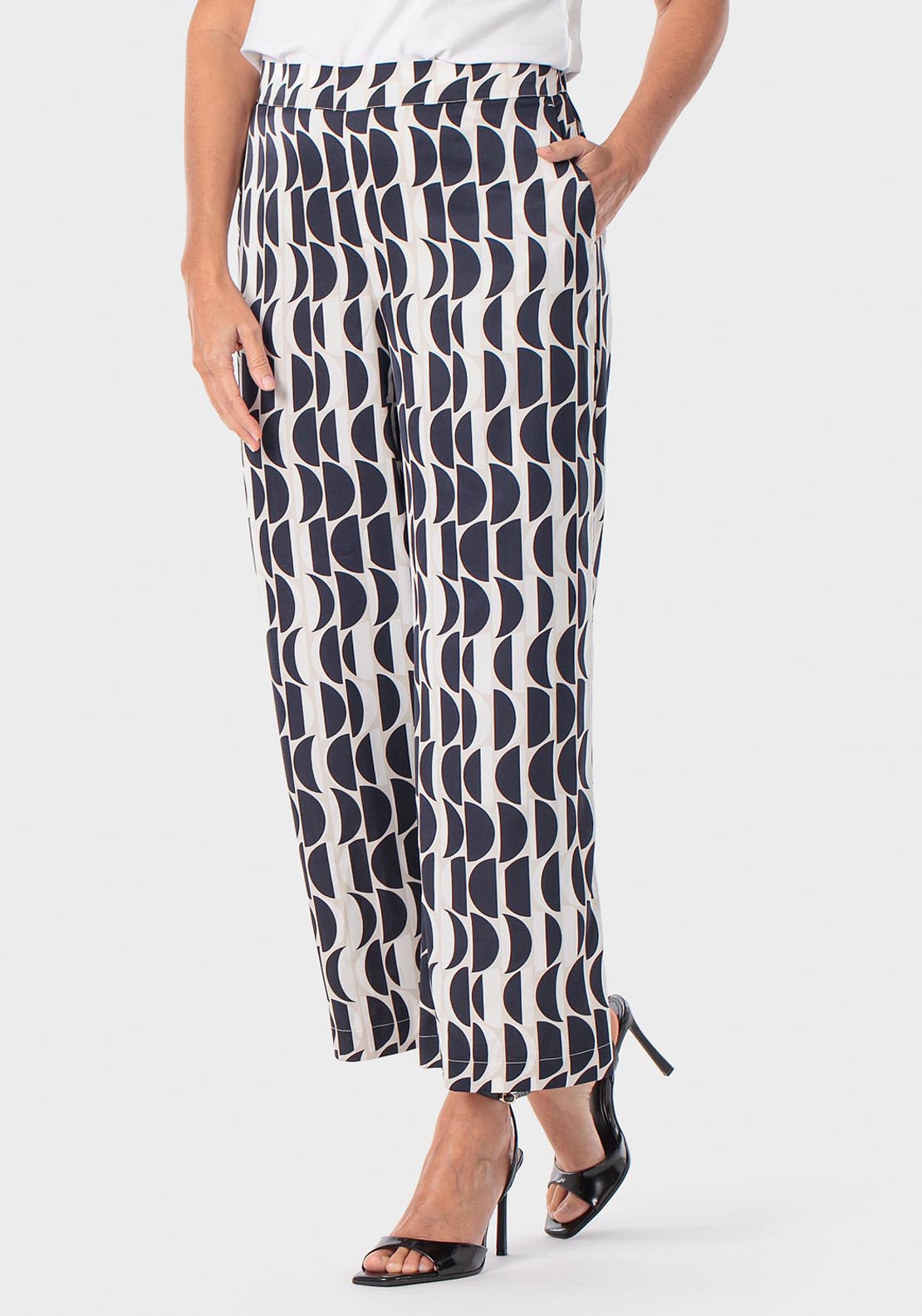 Printed Trousers - Blue Navy