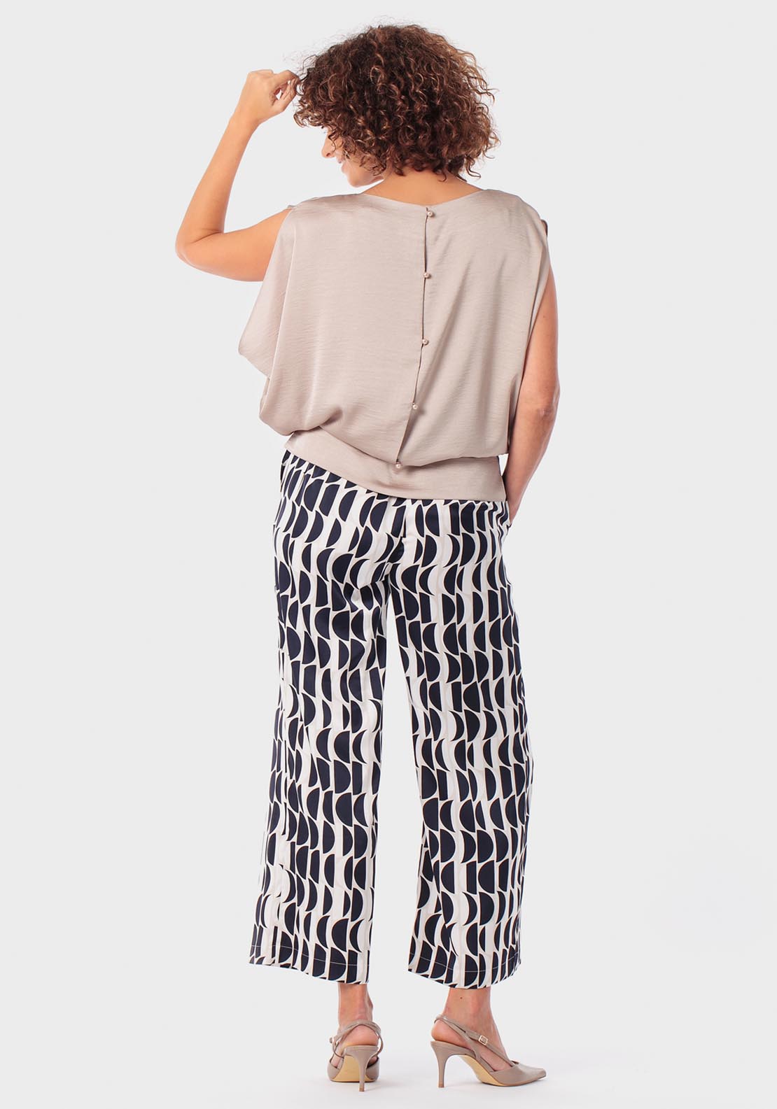 Printed Trousers - Blue Navy