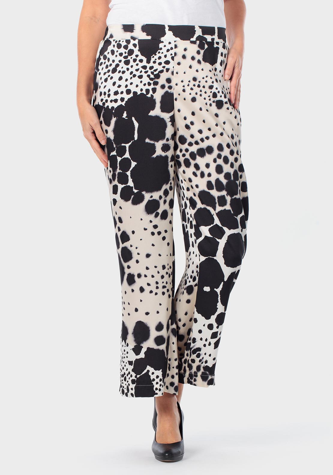 Animal Print Trousers - Black