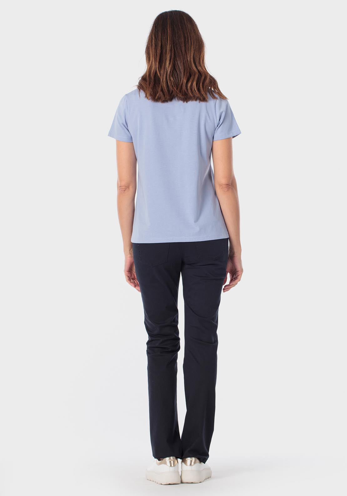 Cotton Trousers With Elastic - Blue Navy