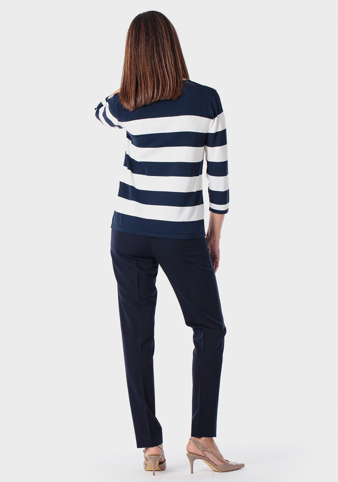Punt Roma Viscose Trousers - Blue Navy 4 Shaws Department Stores