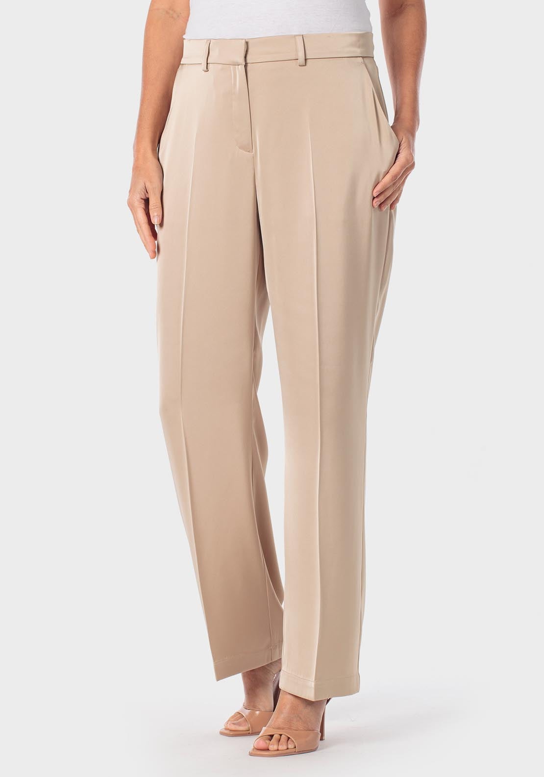 Satin Trousers - Beige Sand