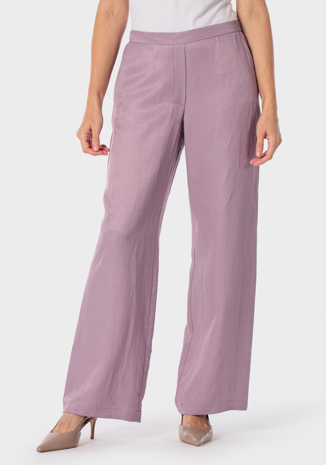 Elastic Waist Trousers - Lilac Powder