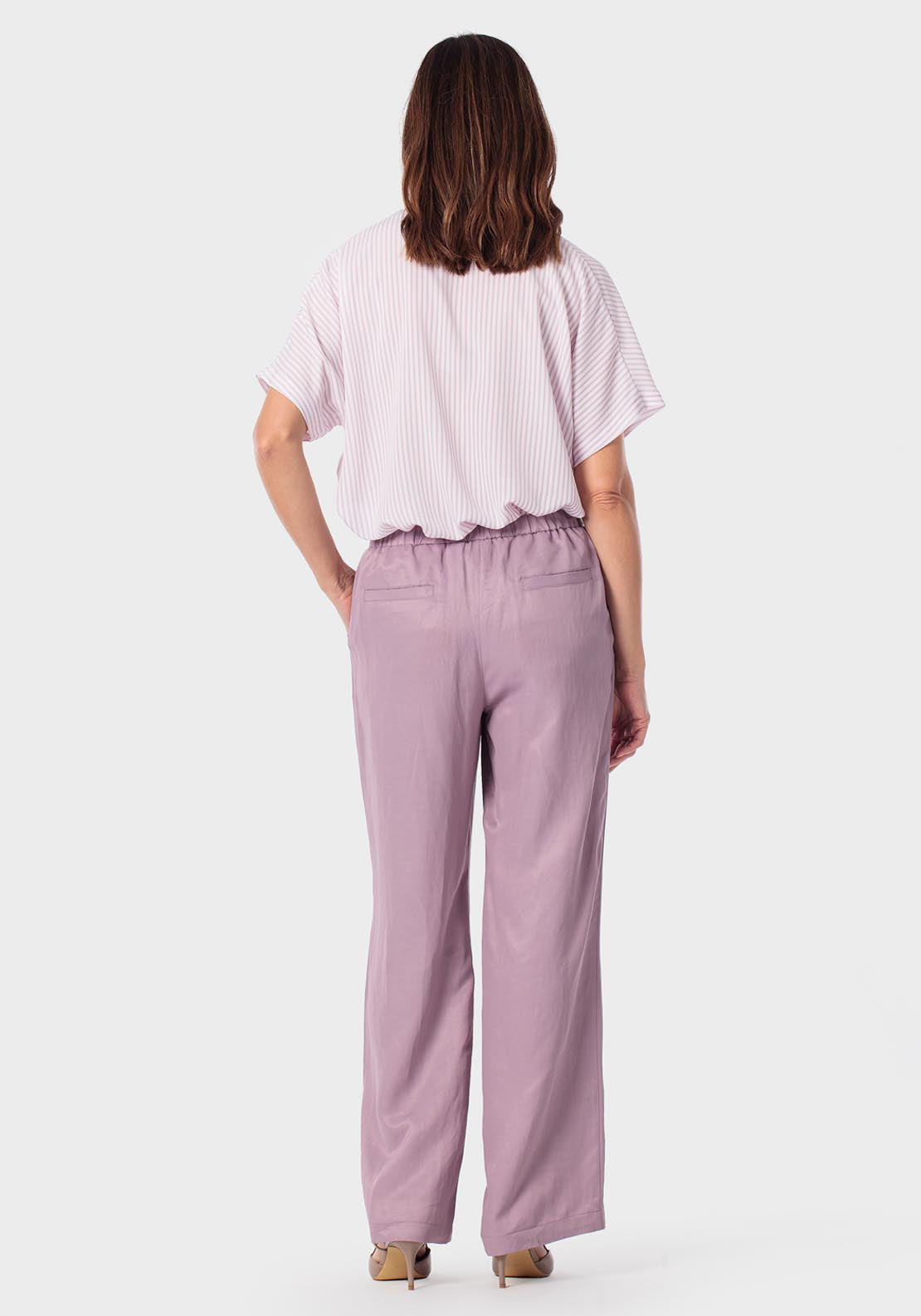 Elastic Waist Trousers - Lilac Powder