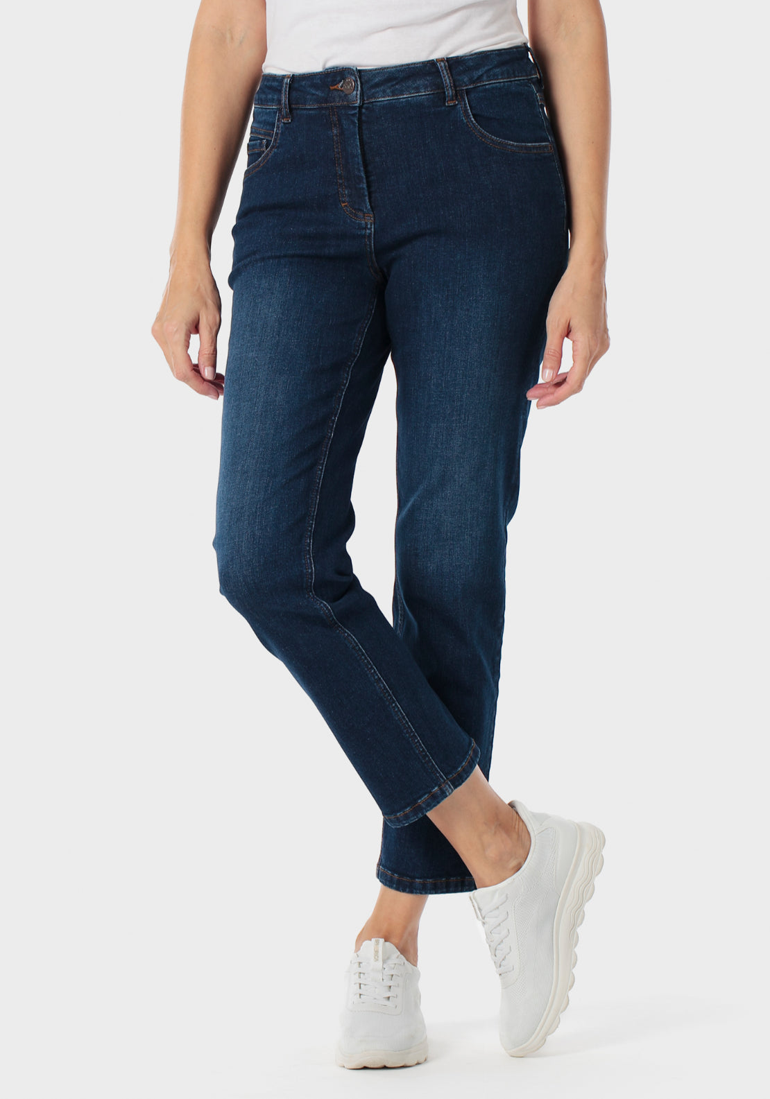 Straight Capri Jeans - Blue Denim