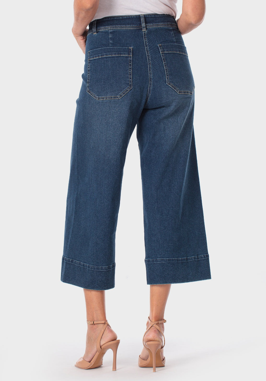 Punt Roma Wide Culotte Jeans - Blue Denim 2 Shaws Department Stores