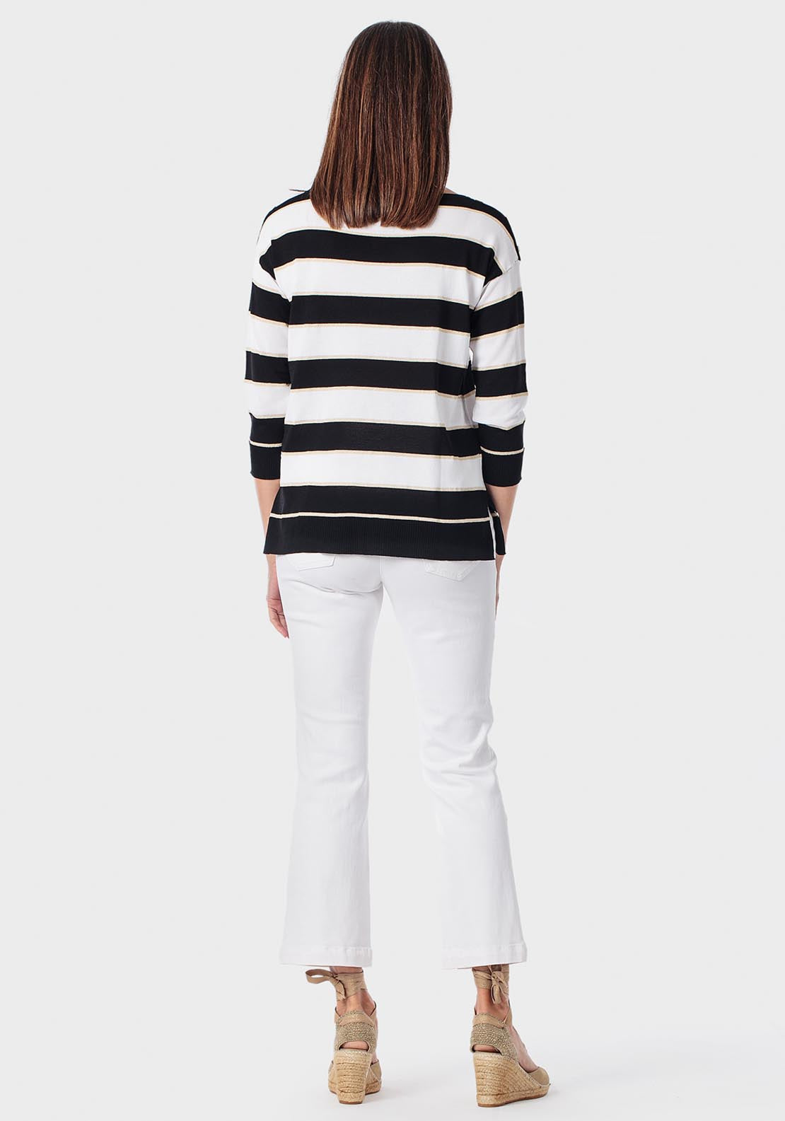 Embroidered Flare Jeans - White
