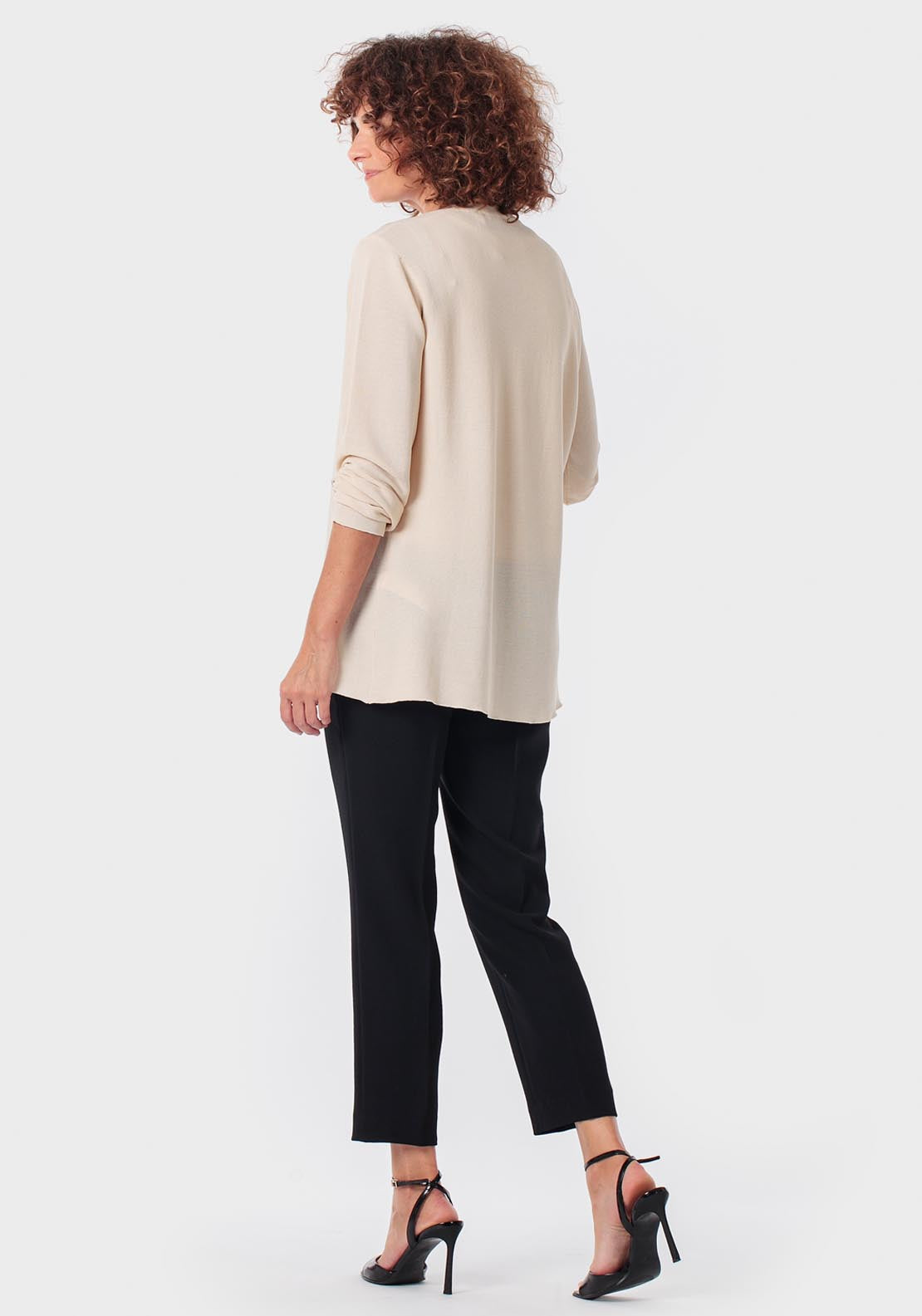 Crepe Capri Trousers - Blue Navy