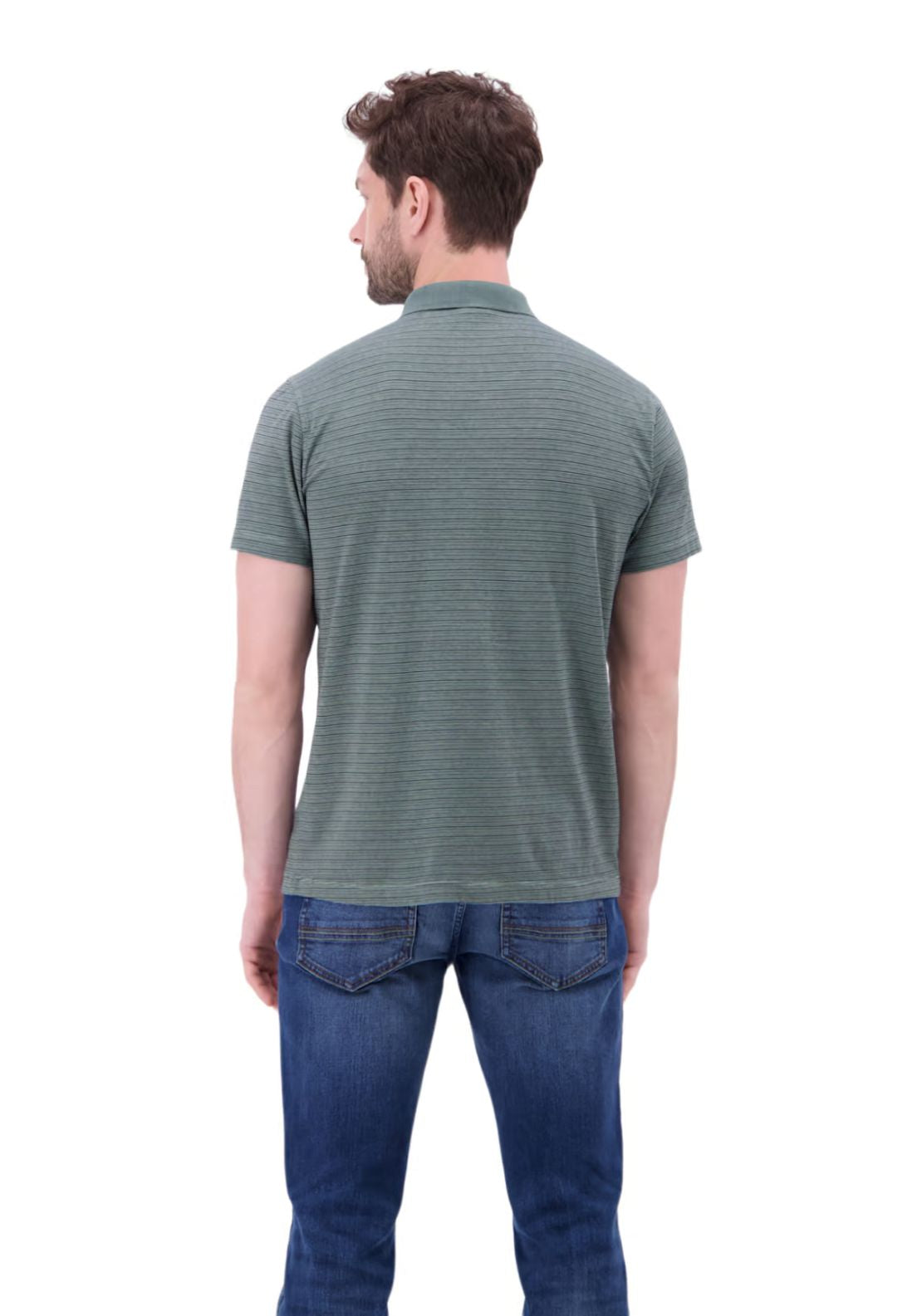 Lerros Short Sleeve Cotton Polo Shirt - Grey 2 Shaws Department Stores