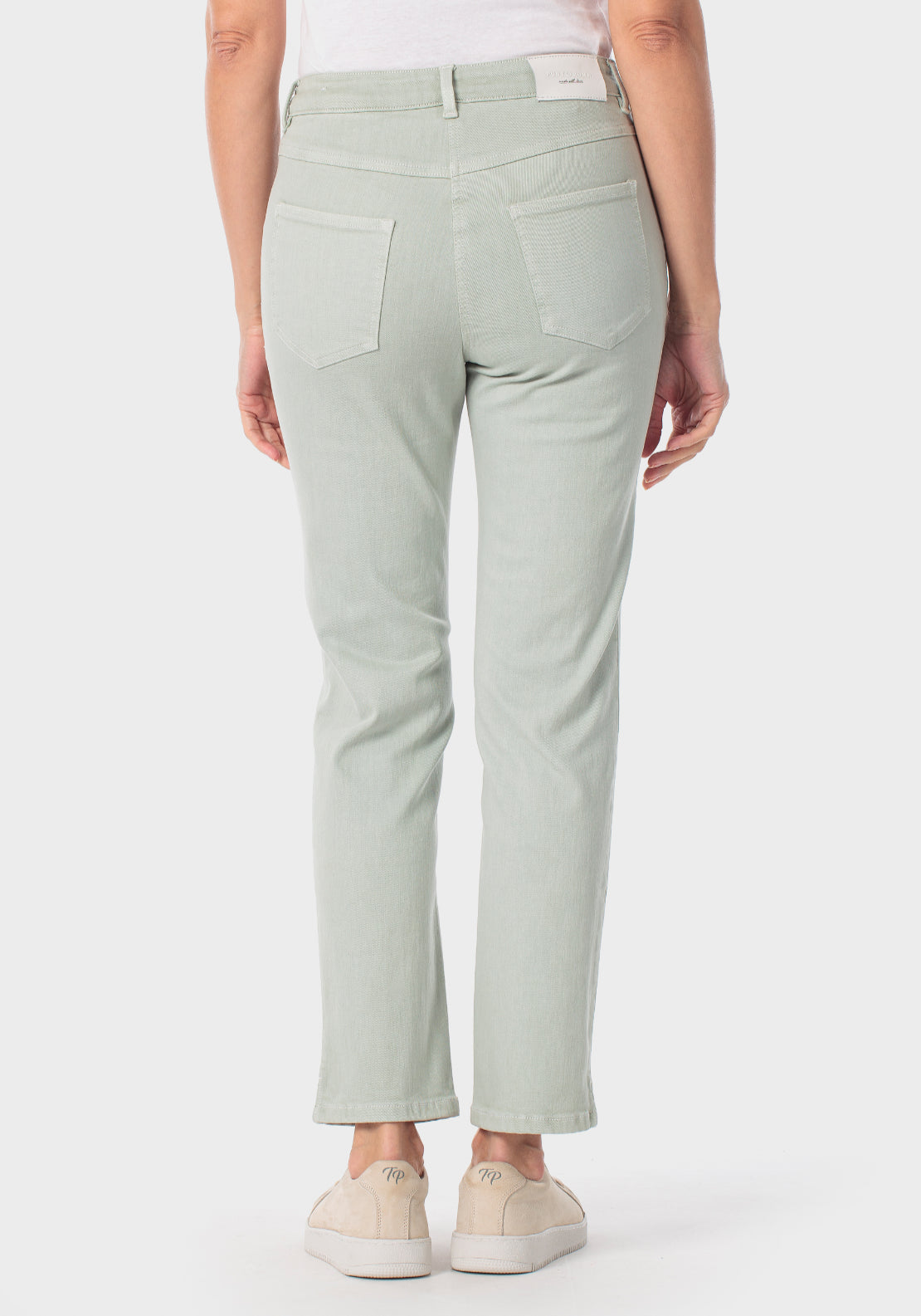 Cotton Capri Trousers With Slits - Green