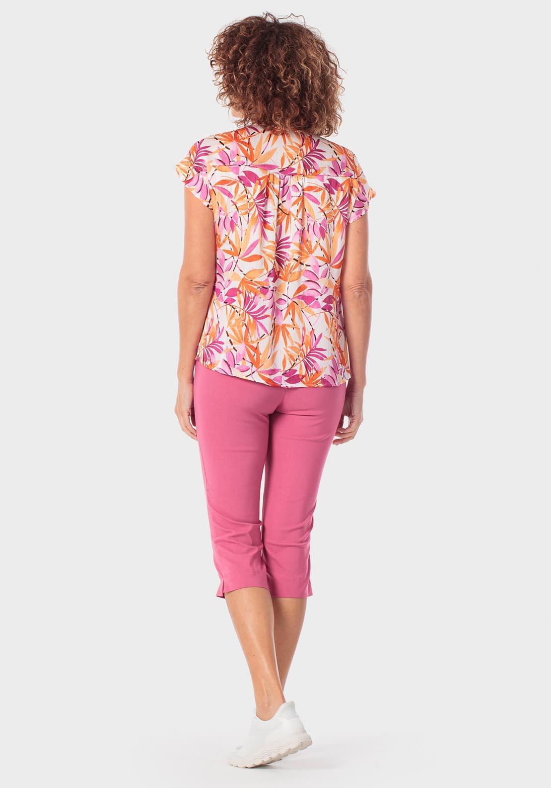 Bengaline Crop Trousers - Fuchsia Bouganvilla