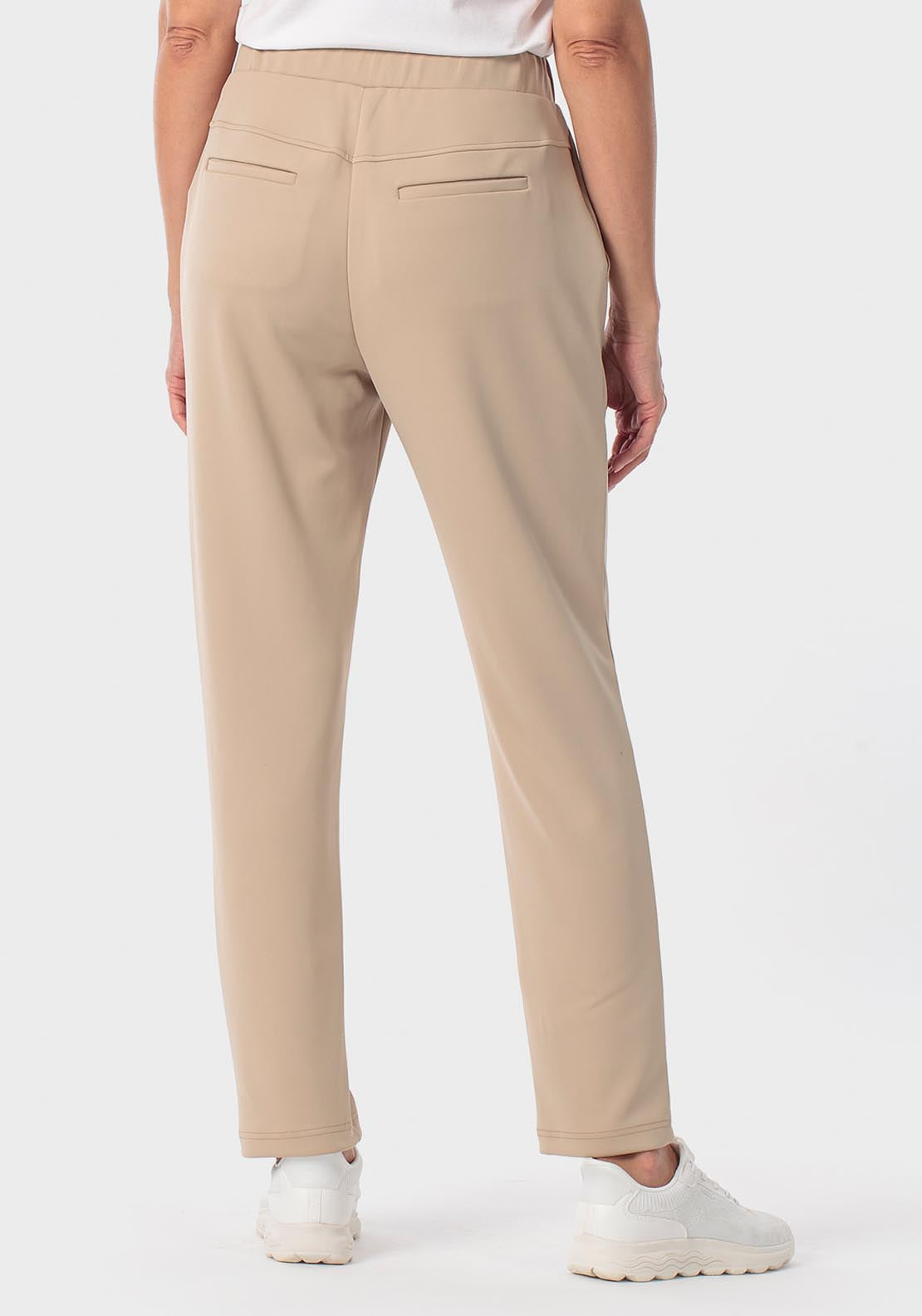 Comfy Trousers With Elastic Waist - Beige Sand