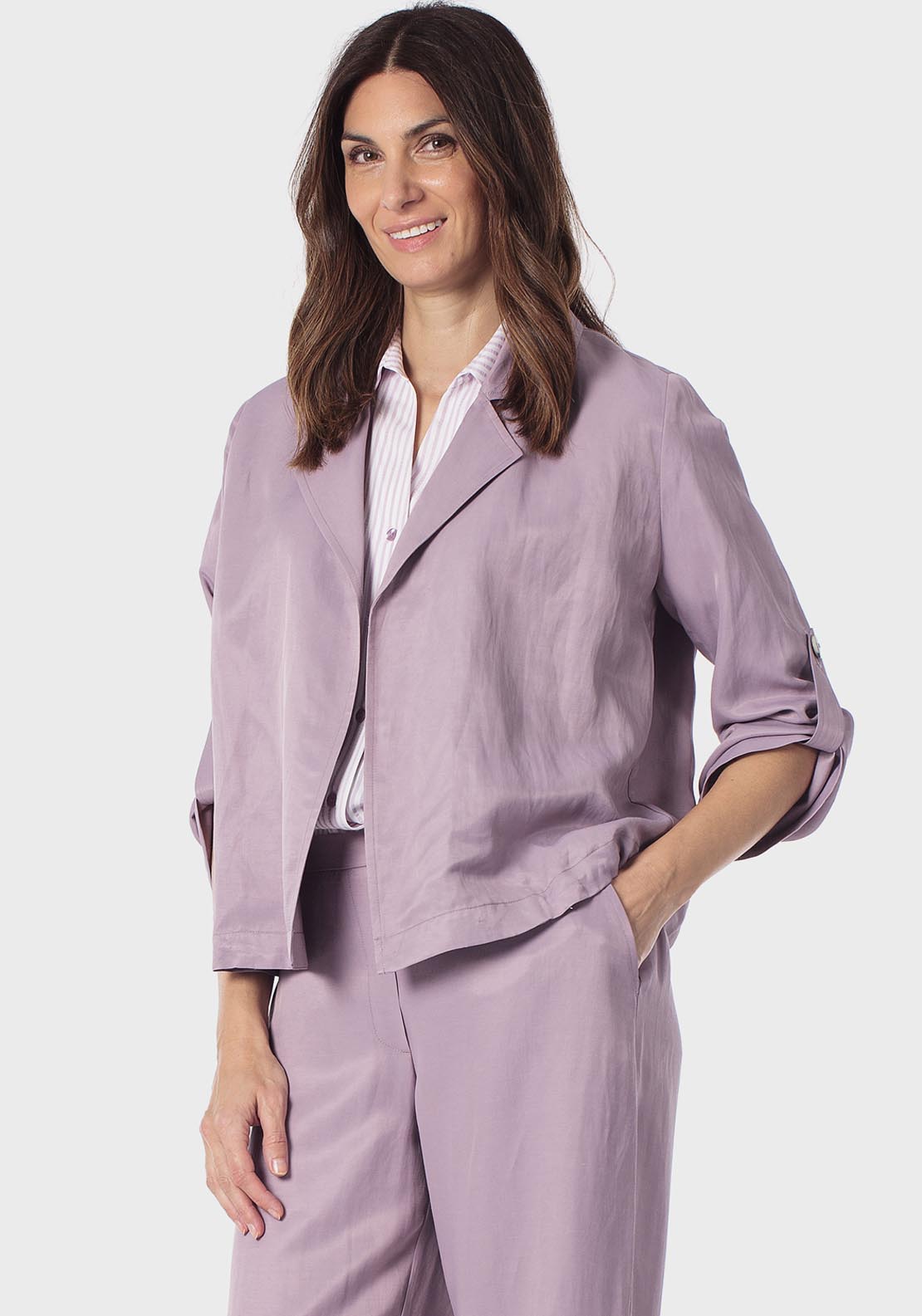 Roll Up Sleeve Overshirt - Lilac Powder